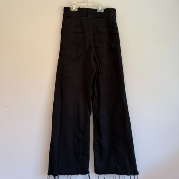 Zara Black Marine Straight High Rise Jean Size 4 - Picture 2 of 4